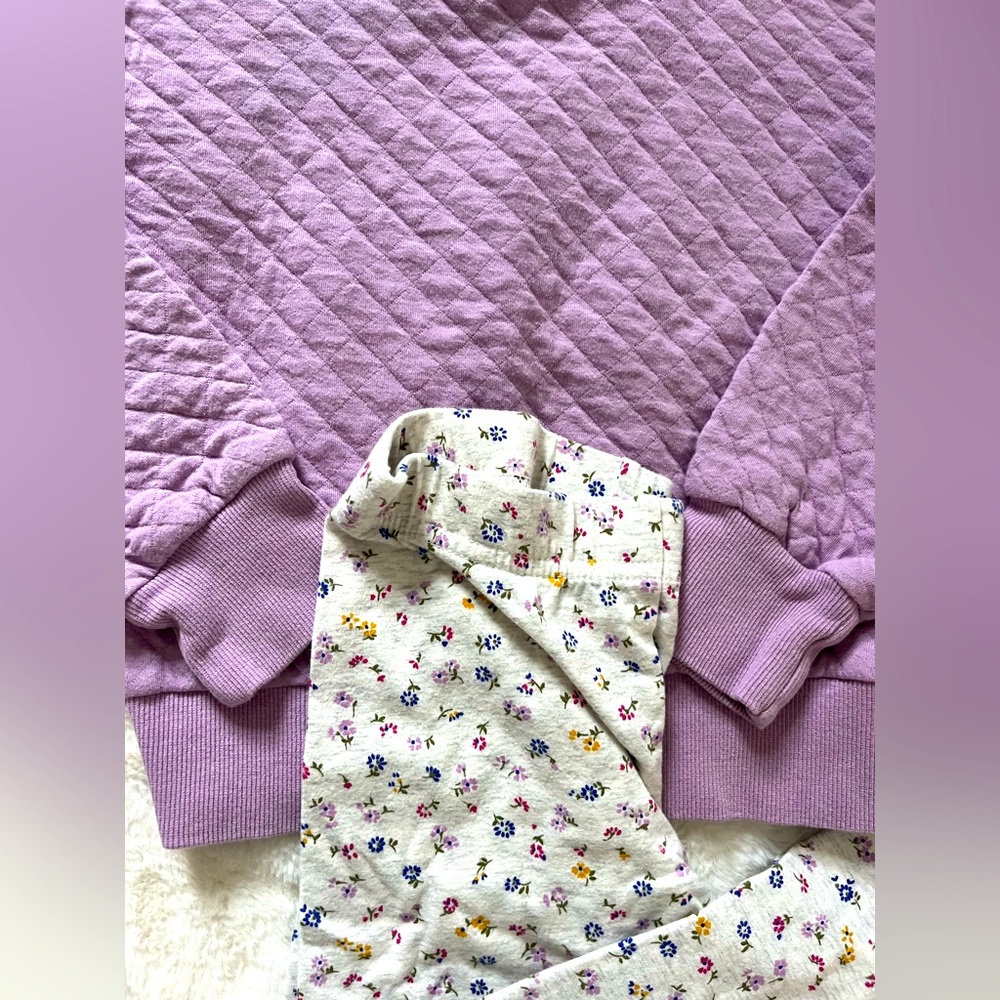 Carters Girls Quilted Top & Floral Leggings Set- size 7 - Picture 4 of 6